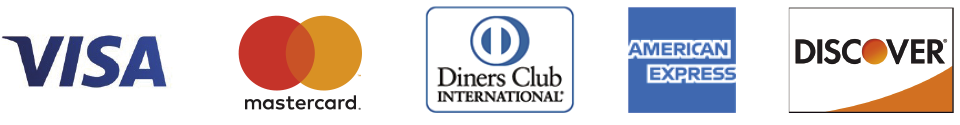 VISA　mastercard DinersClub AMERICANEXPRESS DISCOVER