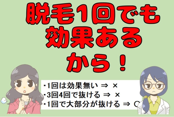【嘘はいけない】脱毛1回だけで効果ある。抜けて生えてこない持続期間もある。